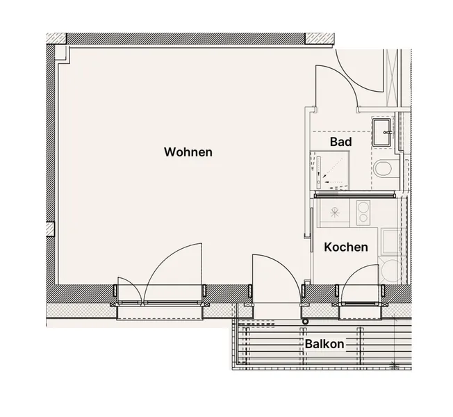 City West: 1 Zimmer mit Balkon und Einbauküche für 1.100 € kalt — photo 1